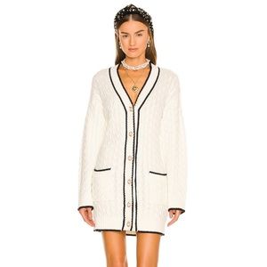 Assignment Julienne Ivory & Black Cable Knit Dress Size XS